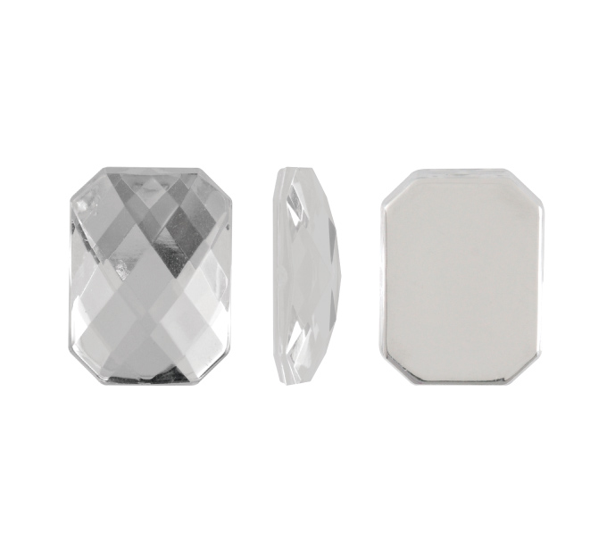 Acrilico K1037 octagon plano 13x18mm crystal 2 x und