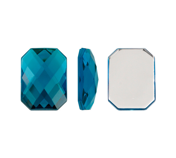 Acrilico K1037 octagon plano 13x18mm blue zircon 39 x und