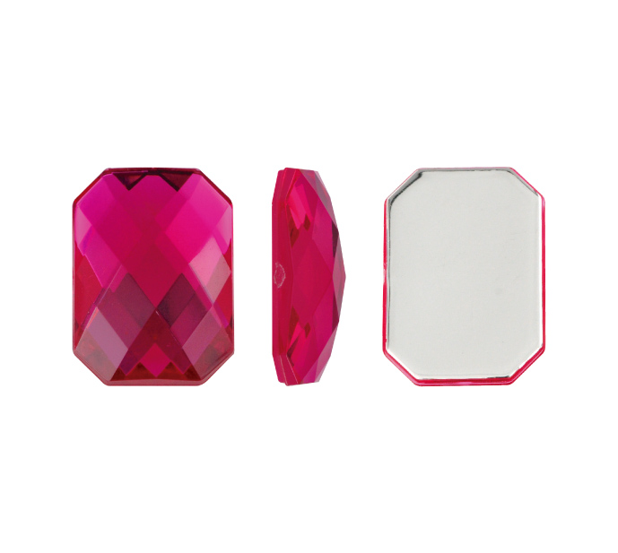 Acrilico K1037 octagon plano 15x21mm fucsia 31 x und