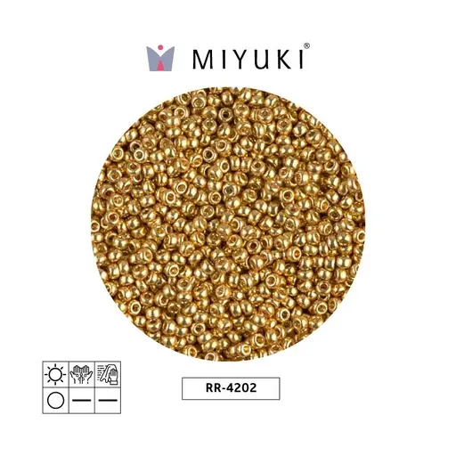 Mostacilla Miyuki rocalla 15/0 RR4202 galvanizado dorado Duracoat x 10g