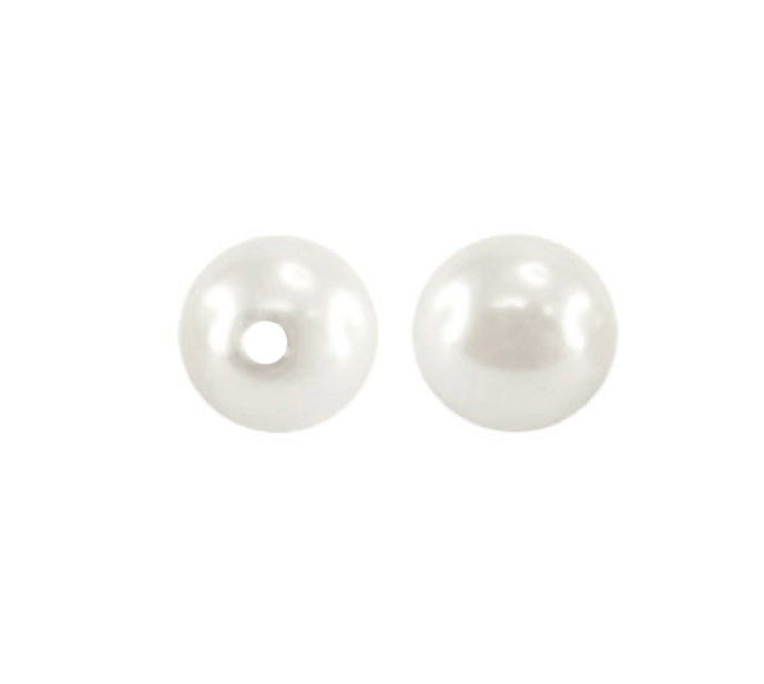 Round plastic pearl full hole 6mm milk white A-01 bolsa x 1000 und