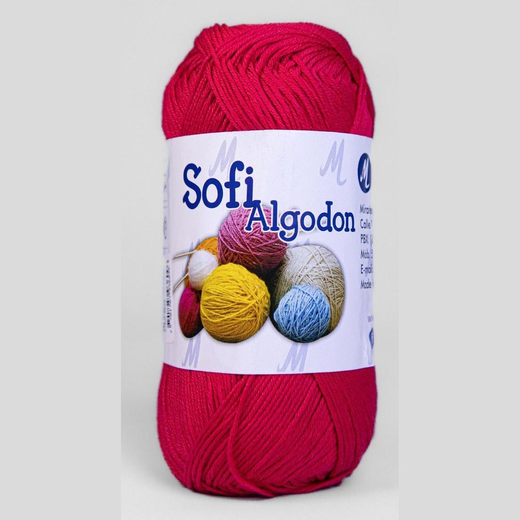 Ovillo lana amigurumi sofi 100% algodon 6498 frambuesa x 100g
