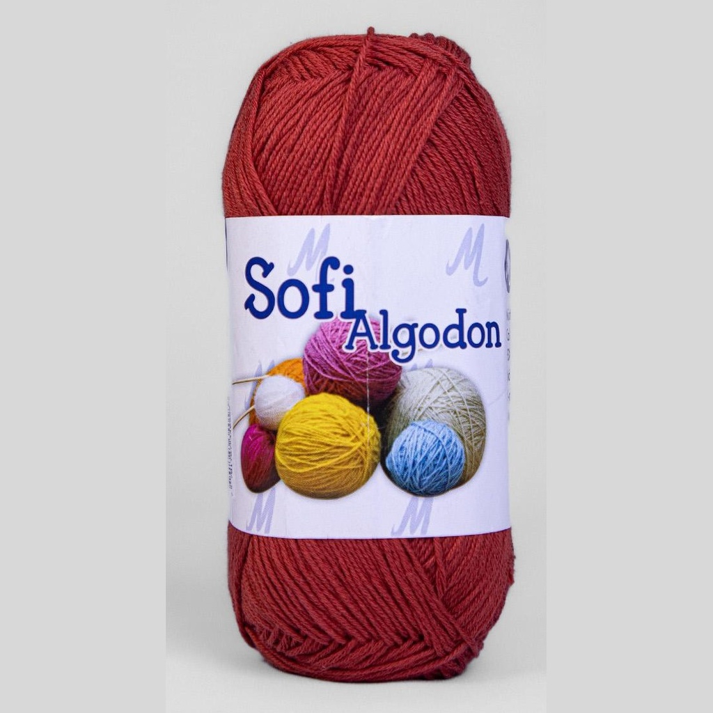 Ovillo lana amigurumi sofi 100% algodon 8580 ladrillo x 100g