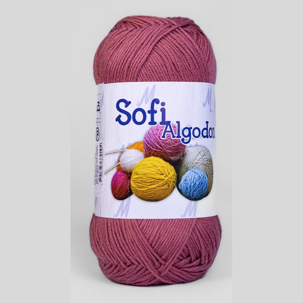 Ovillo lana amigurumi sofi 100% algodon 8576 palo de rosa x 100g