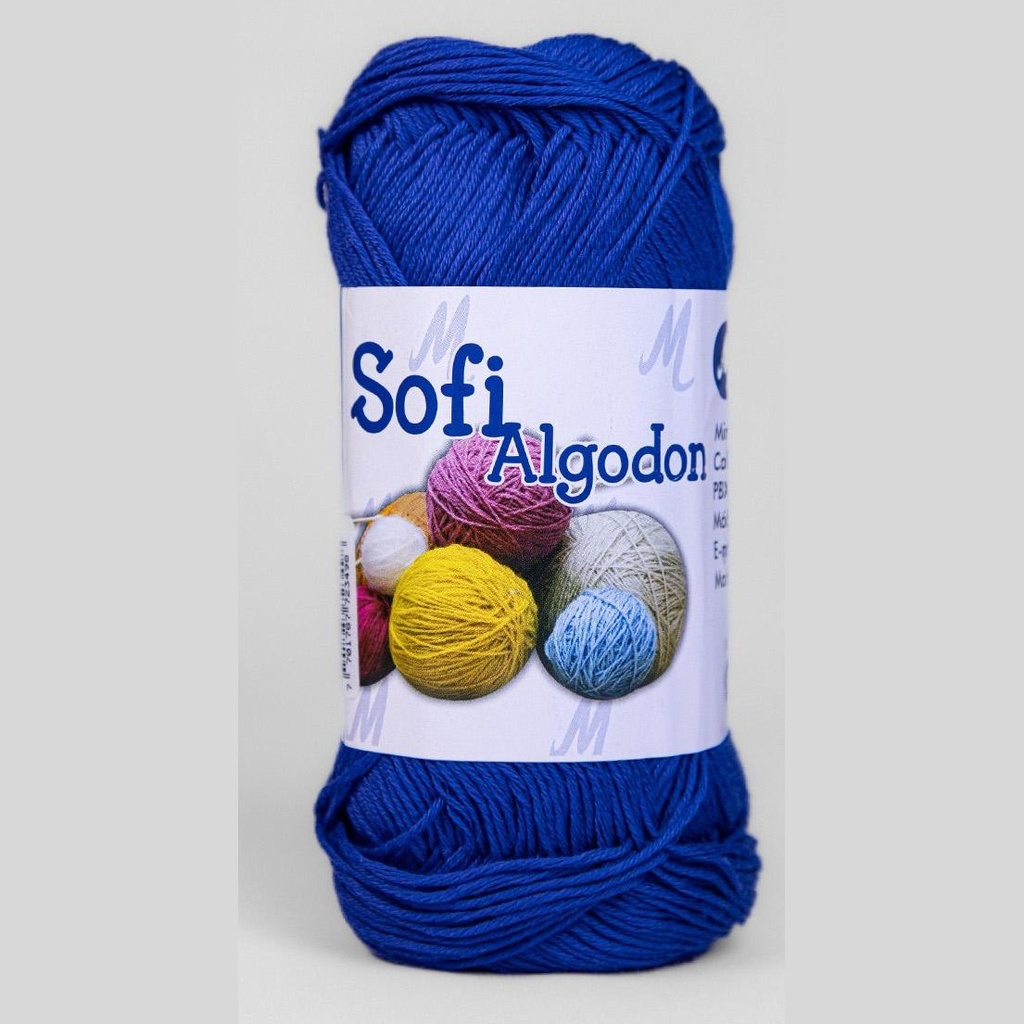 Ovillo lana amigurumi sofi 100% algodon 8489 azul cobalto x 100g