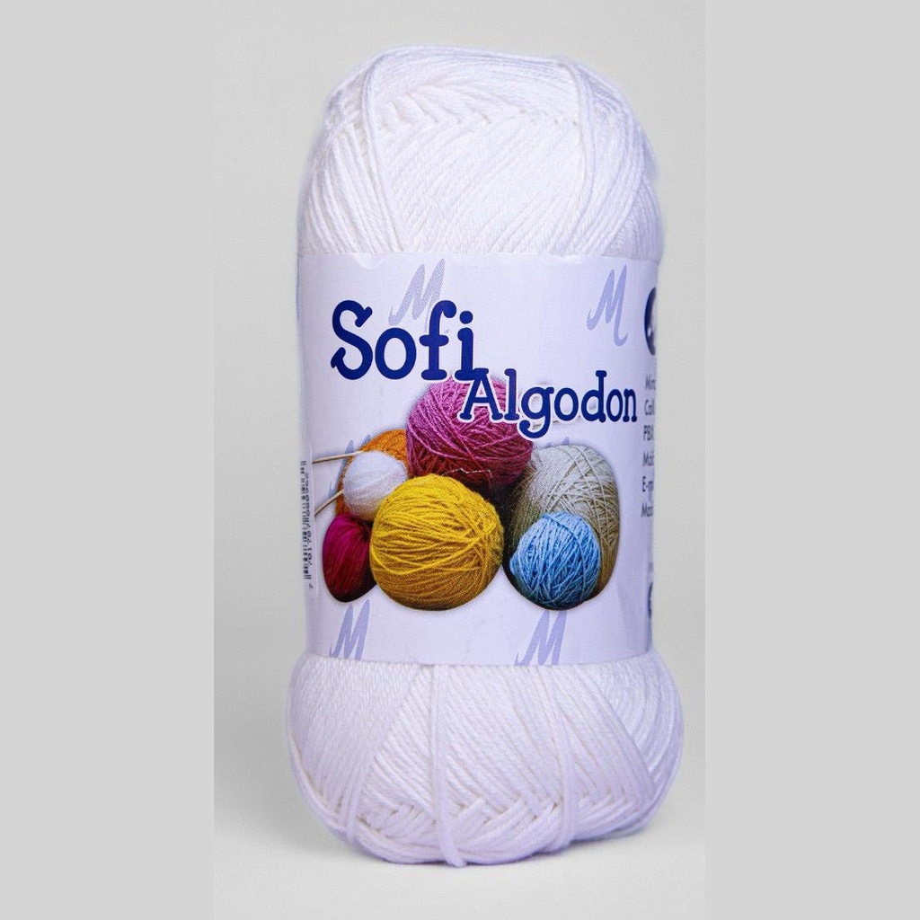 Ovillo lana amigurumi sofi 100% algodon 8552 blanco perla x 100g