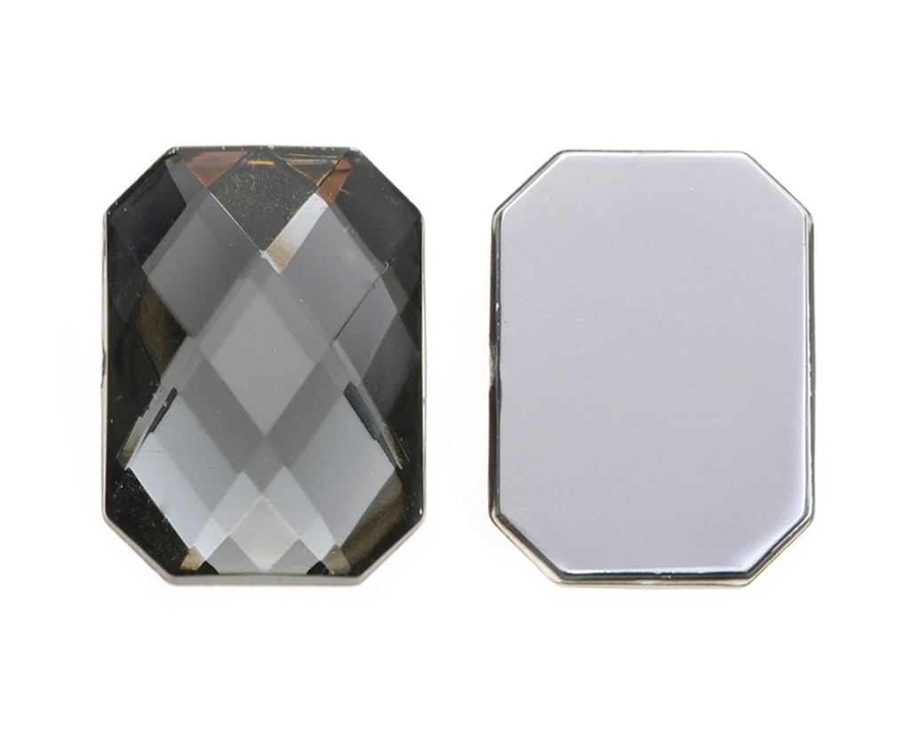 Acrilico K1037 octagon plano 15x21mm smoky quartz 27 x und