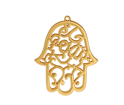 mano de fátima 58x43mm H-9395/oro mate x und