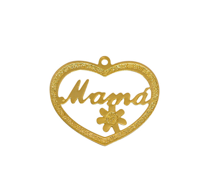 Dije corazon mama ref 3743 30x35mm/rodio x und