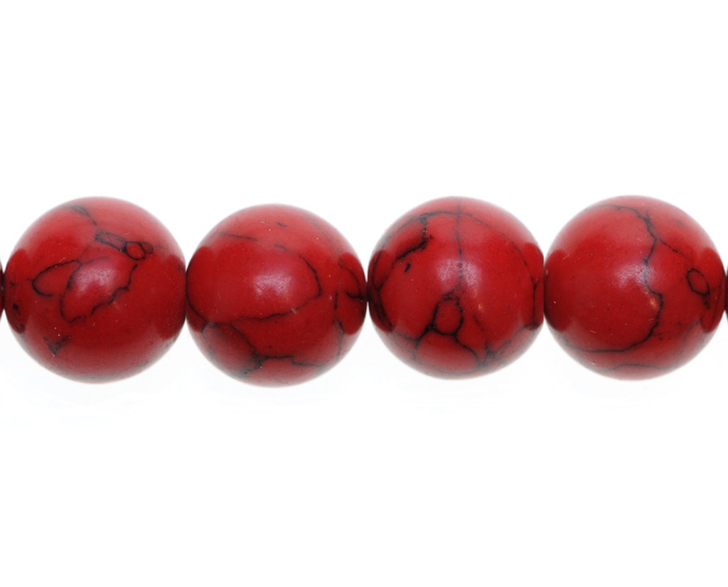 Sarta redonda 12mm howlite red x 33unds