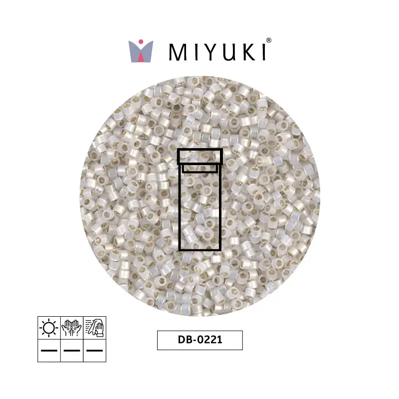 Miyuki delica 11/0 DB0221 dorado forrado blanco opal x 3g