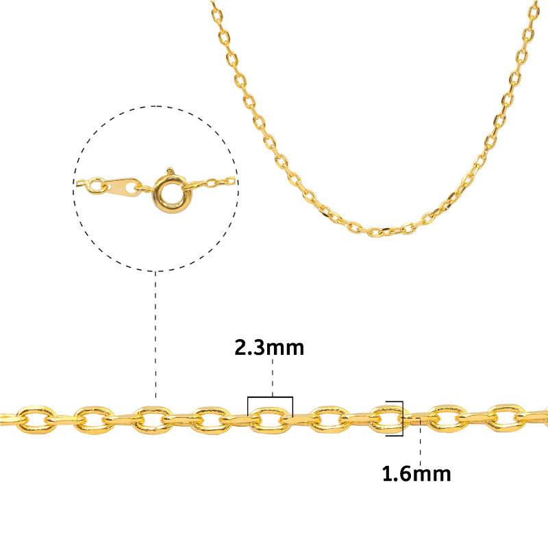 Cadena rodio 245A/4DC 2.3x1.6mm 45cm x Unidad