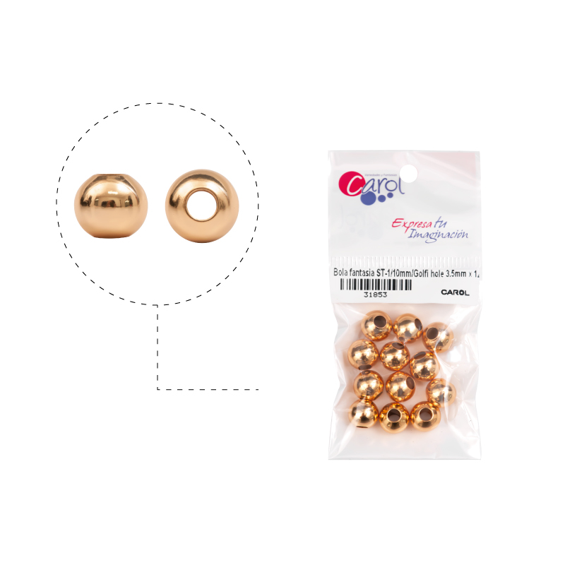 Bola rodio ST-1/10mm hole 3.5mm x 12unds