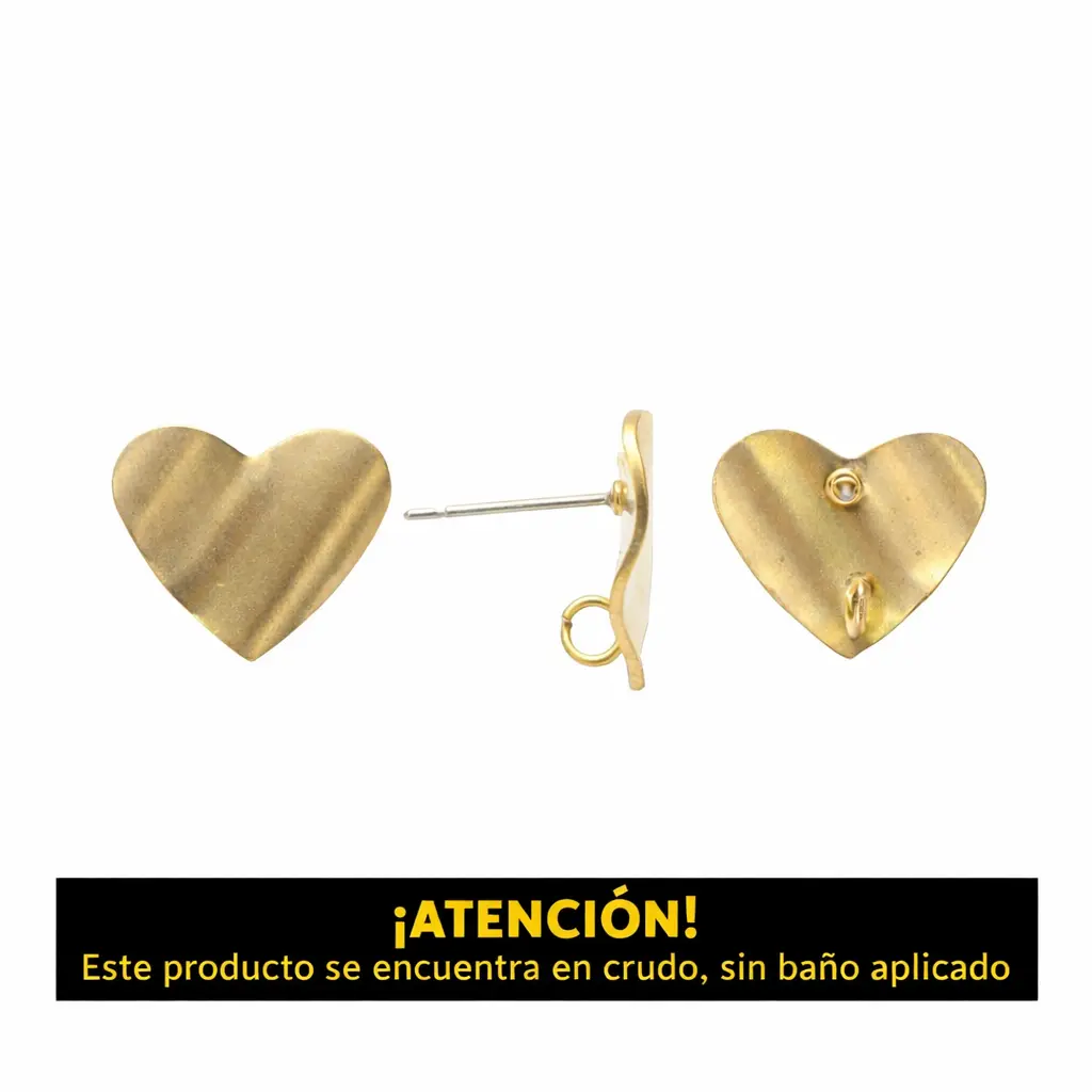 Arete corazon prensado con argolla 18mm/R x par
