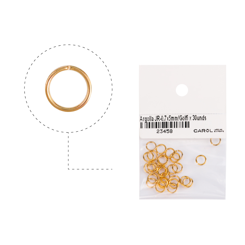 Argolla JR-0.7x5mm/rodio x 30unds