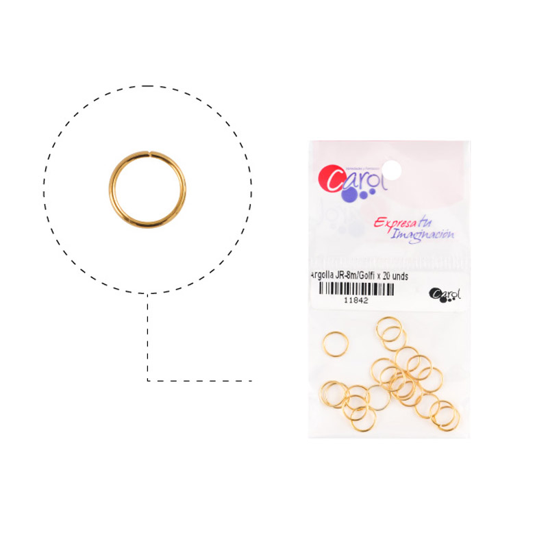 Argolla JR-0.7x8mm/rodio x 20 unds