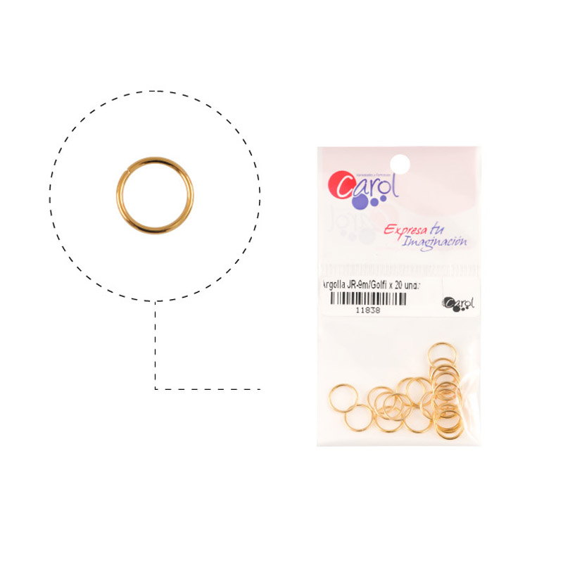 Argolla JR-9m/rodio x 20 unds