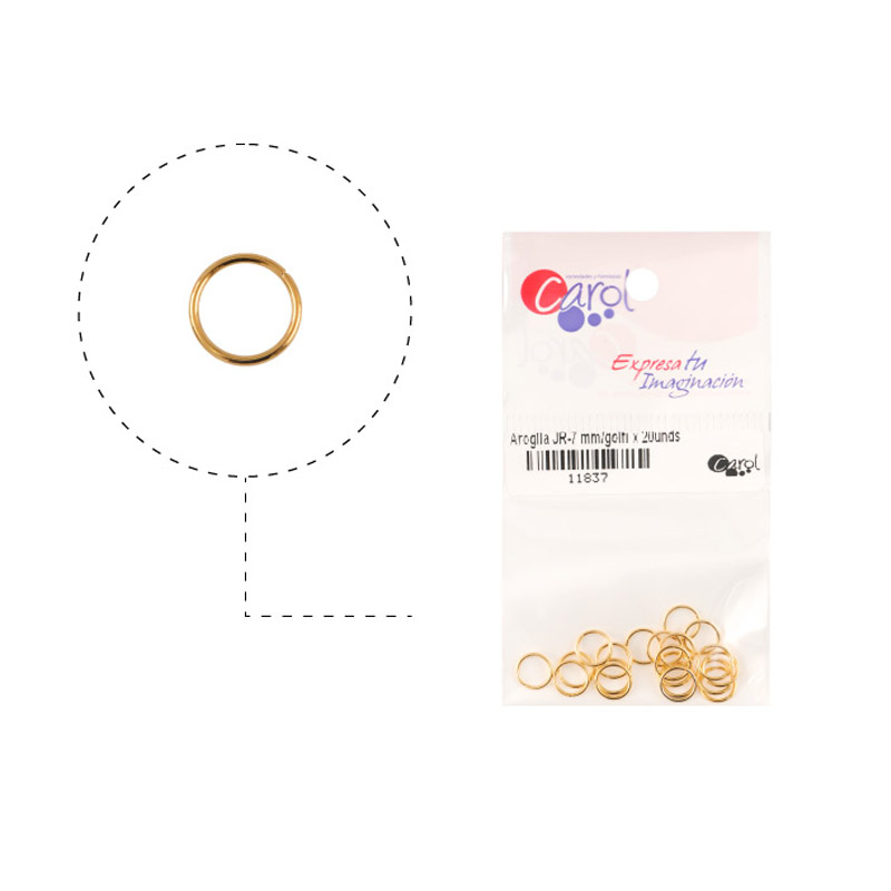 Argolla JR-0.7x7mm/rodio x 20unds