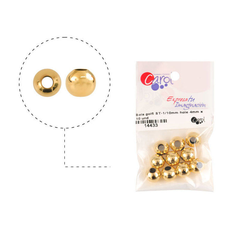 Bola rodio ST-1/10mm hole 4mm x 10unds