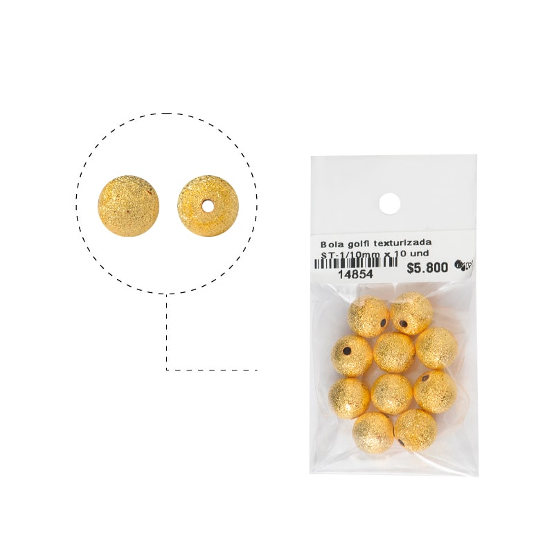 Bola rodio texturizada ST-1/10mm x 10 und