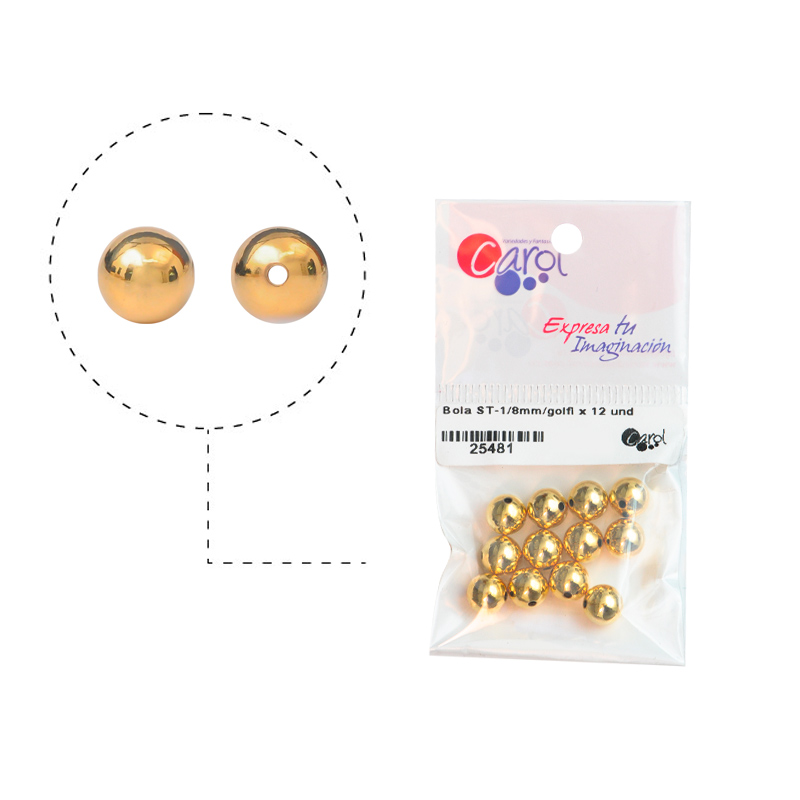 Bola rodio ST-1/8mm/1.5mm x 12unds