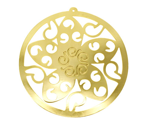 Dije circulo flor arabescos red 1826 76mm/rodio x