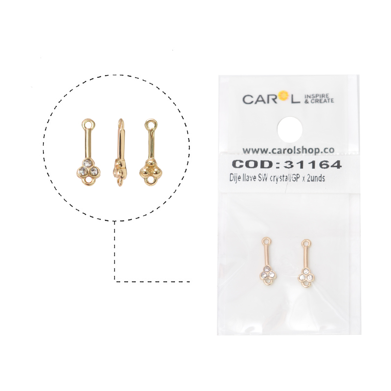 Dije llave SW crystal/GP x 2unds