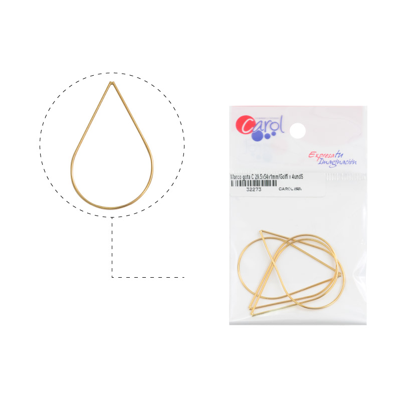 Marco gota C 29.5x54x1mm/Golfi x 4unds