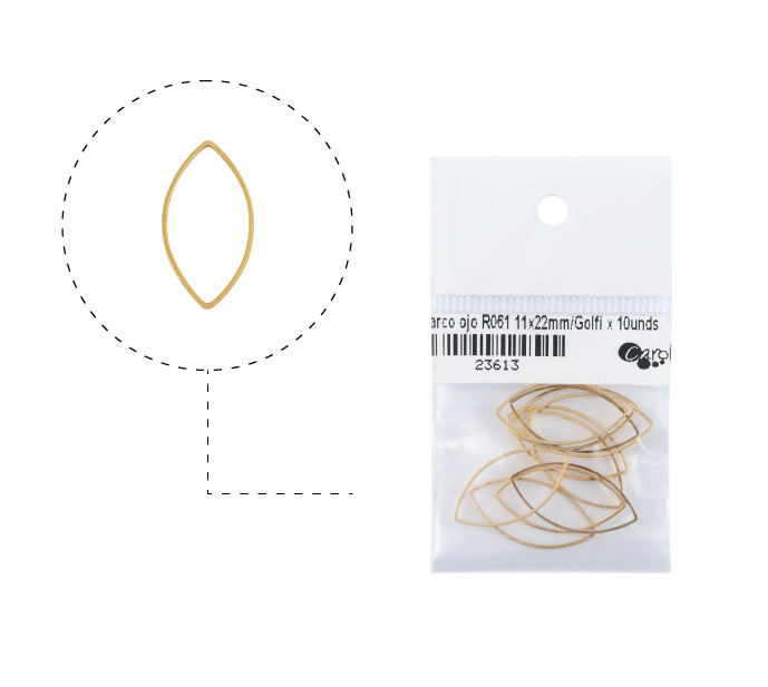 Marco ojo R061 11x22mm/rodio x 10unds