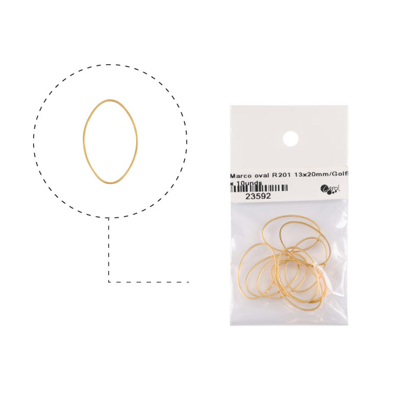 Marco oval R201 13x20mm/rodio x 10unds