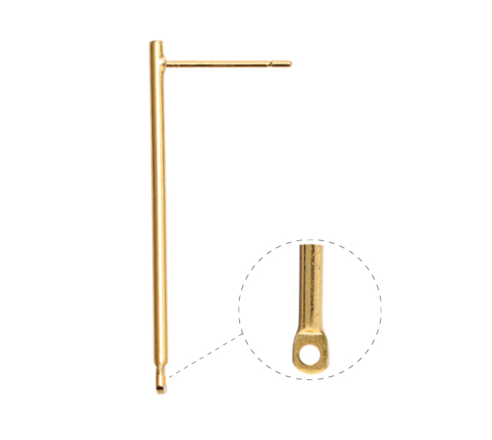 Aretes barra 1.5x35mm/rodio x par