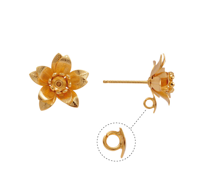 Aretes flor BW00263 15mm/rodio x par