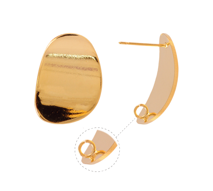 Aretes oval PJ006 17x25mm/ rodio x par