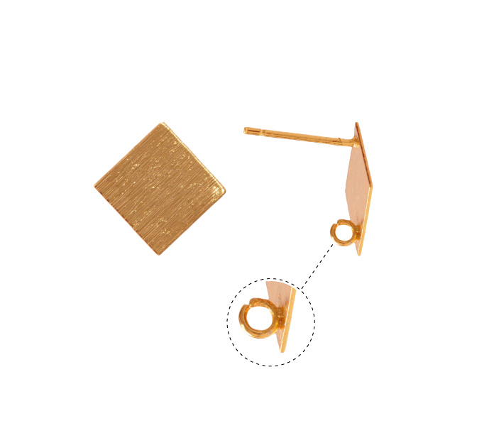 Aretes rombo MA-180004 14x10mm/rodio x par