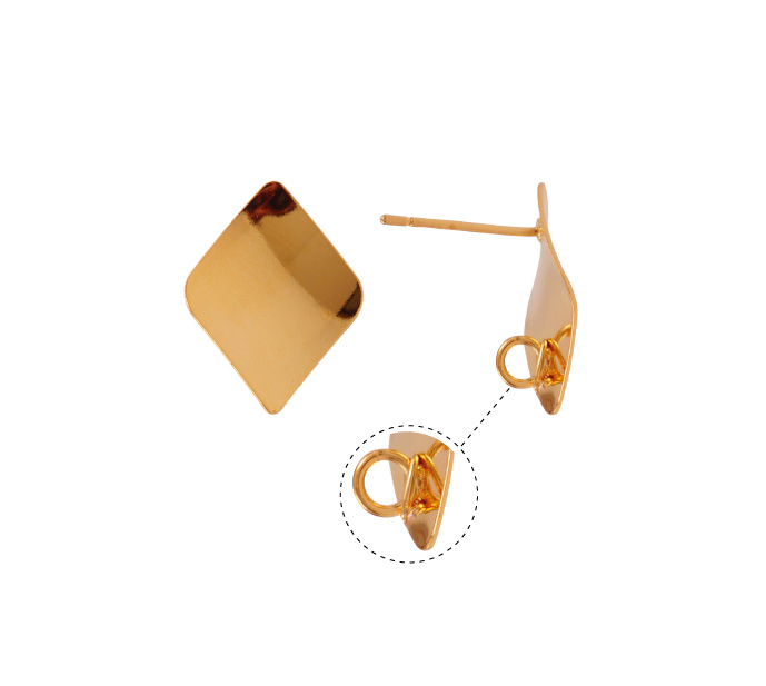 Aretes rombo PJ013 17x14mm/rodio x par