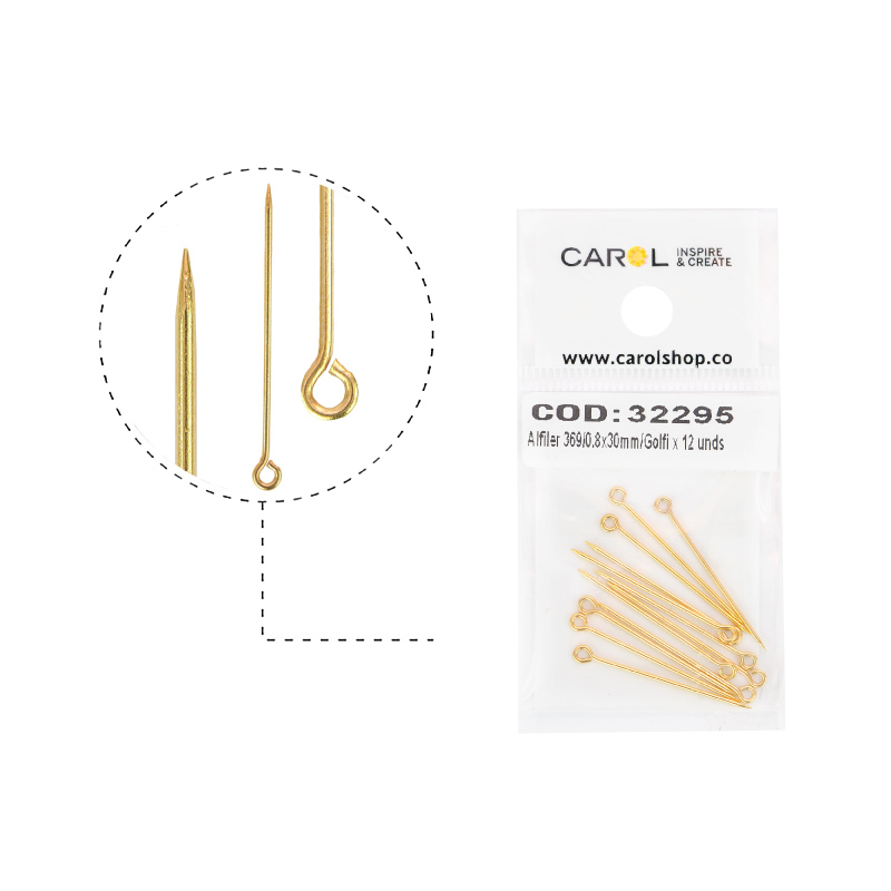 Alfiler 369/0.8x30mm/Golfi x 12 unds