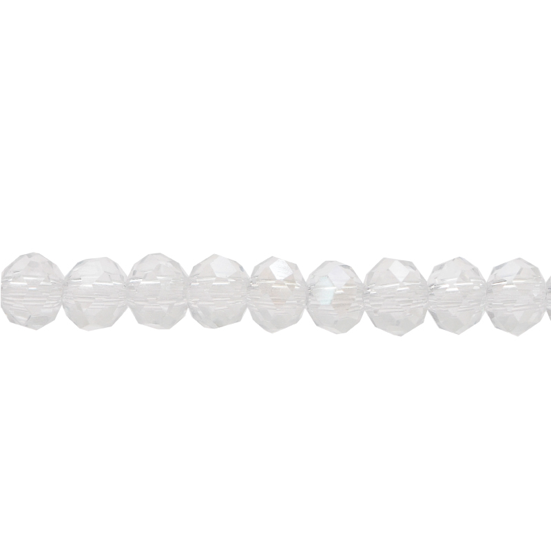 Murano rondela facetada 3mm crystal 02 AB x aprox110unds