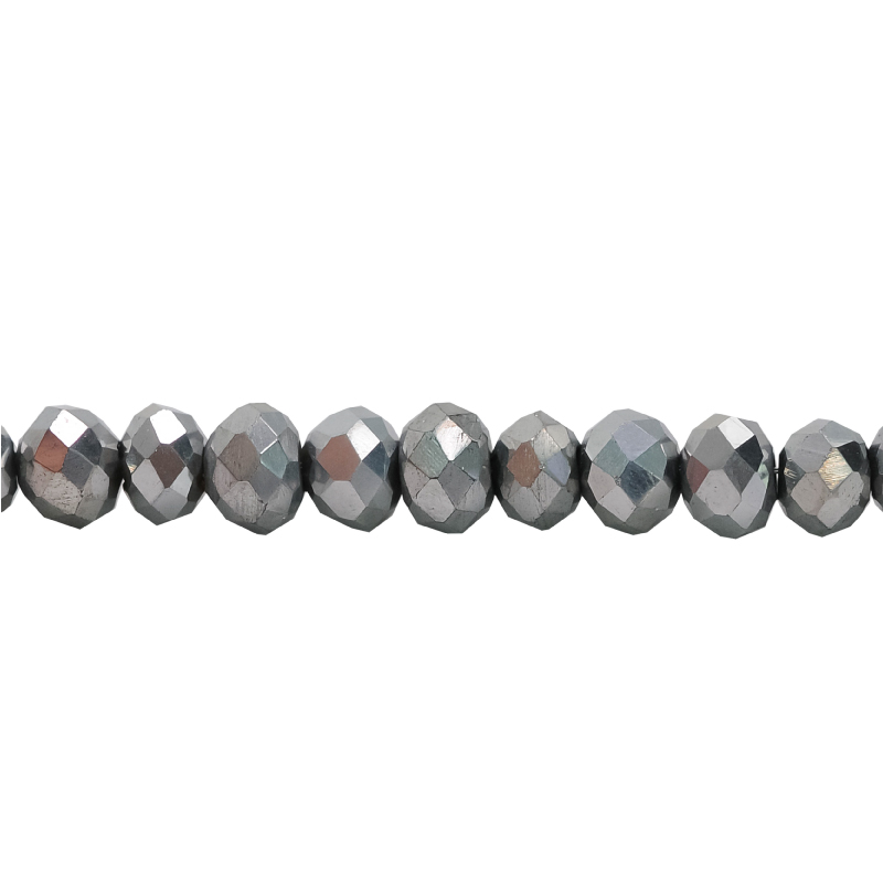 Murano rondela facetada 3mm plateado 127 x aprox110unds