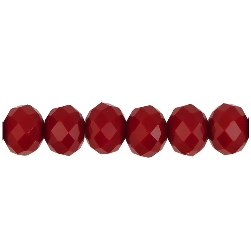 Murano rondela facetada 8mm dark coral 82 x aprox 60unds