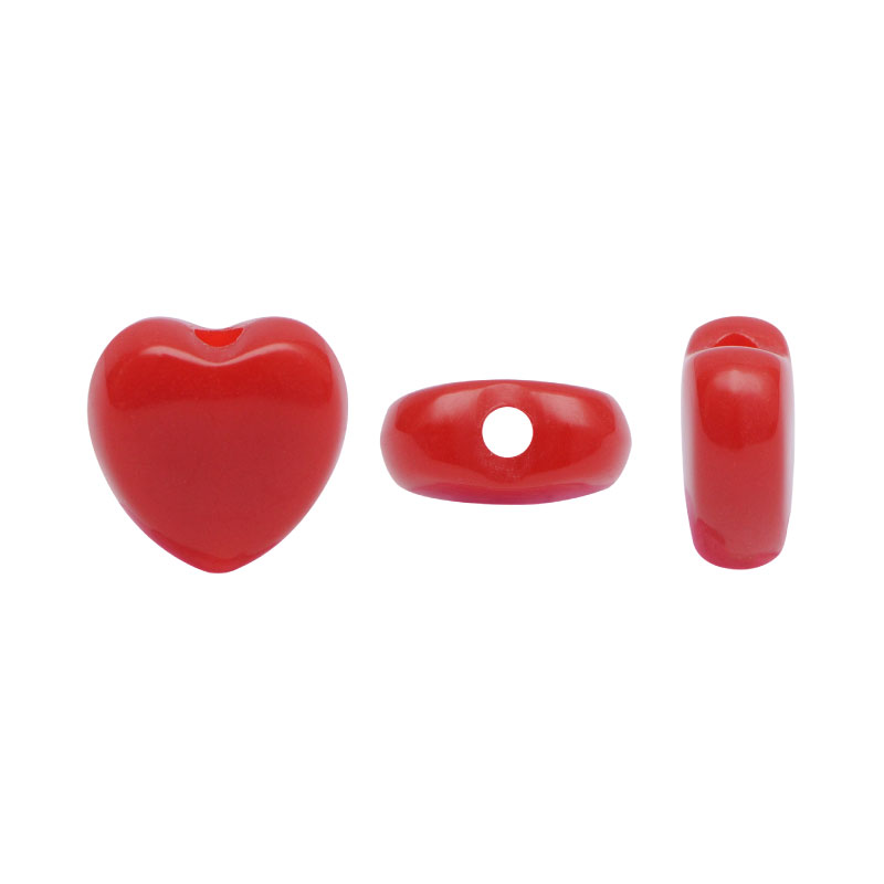 Acrilico 2468 corazon 10mm red coral x lb (1.700 unds)