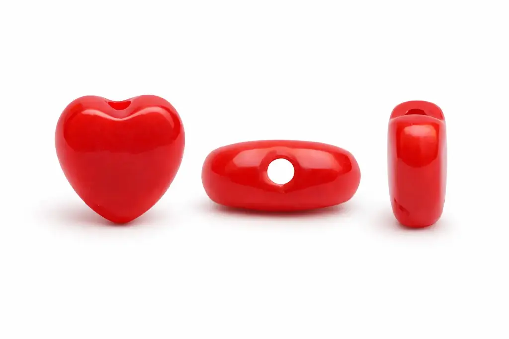 Acrilico 2468 corazon 10mm red coral x lb (1.700 unds)