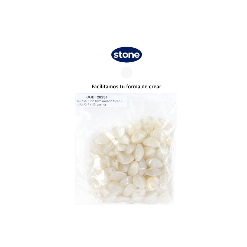 Acrilico oval 17x14mm AAB-51153-17 color C-1 x 50 gramos