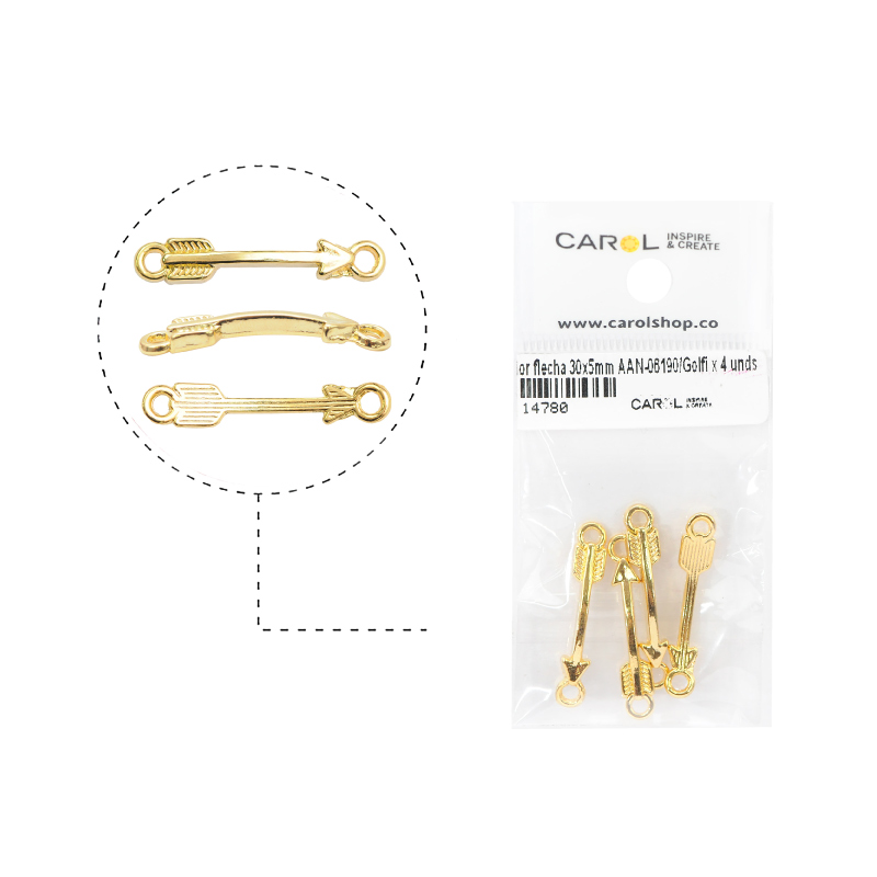 Separador flecha 30x5mm AAN-06190/rodio x 4 unds
