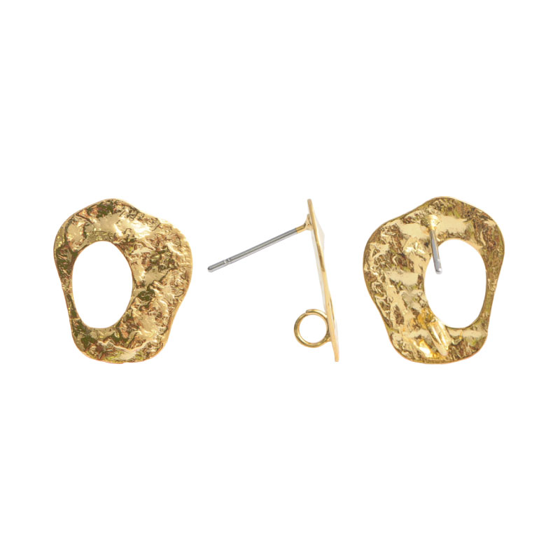 Arete rd martillado con argolla 18mm/rodio x par