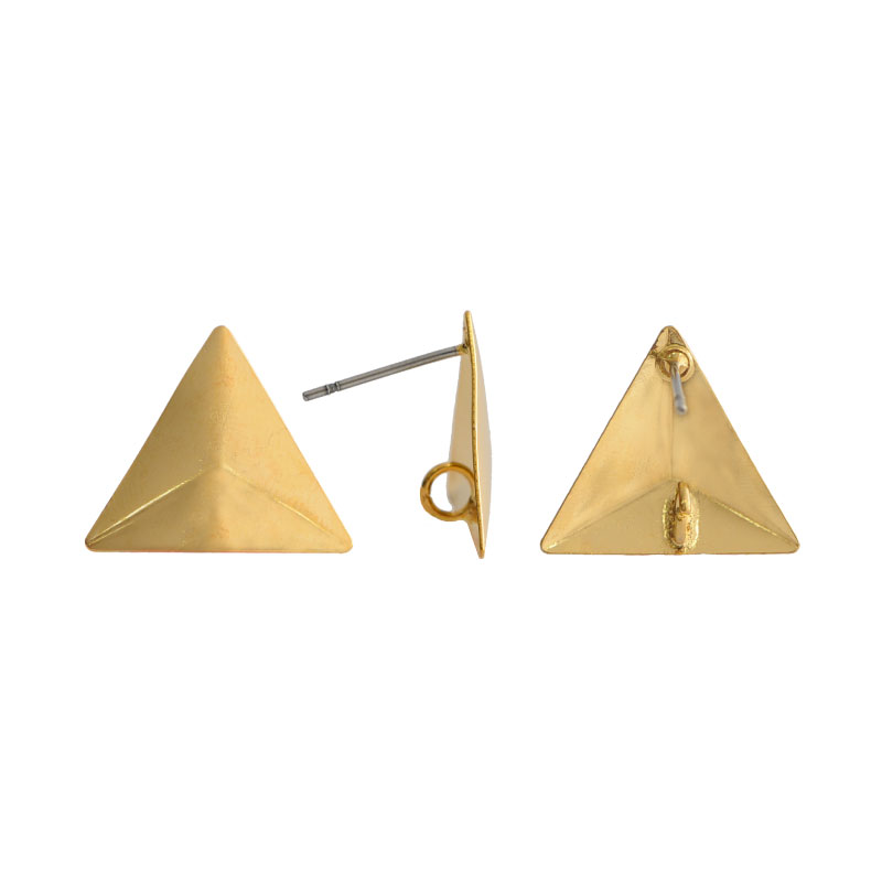 Arete triangulo relieve con argolla 15mm/rodio x par