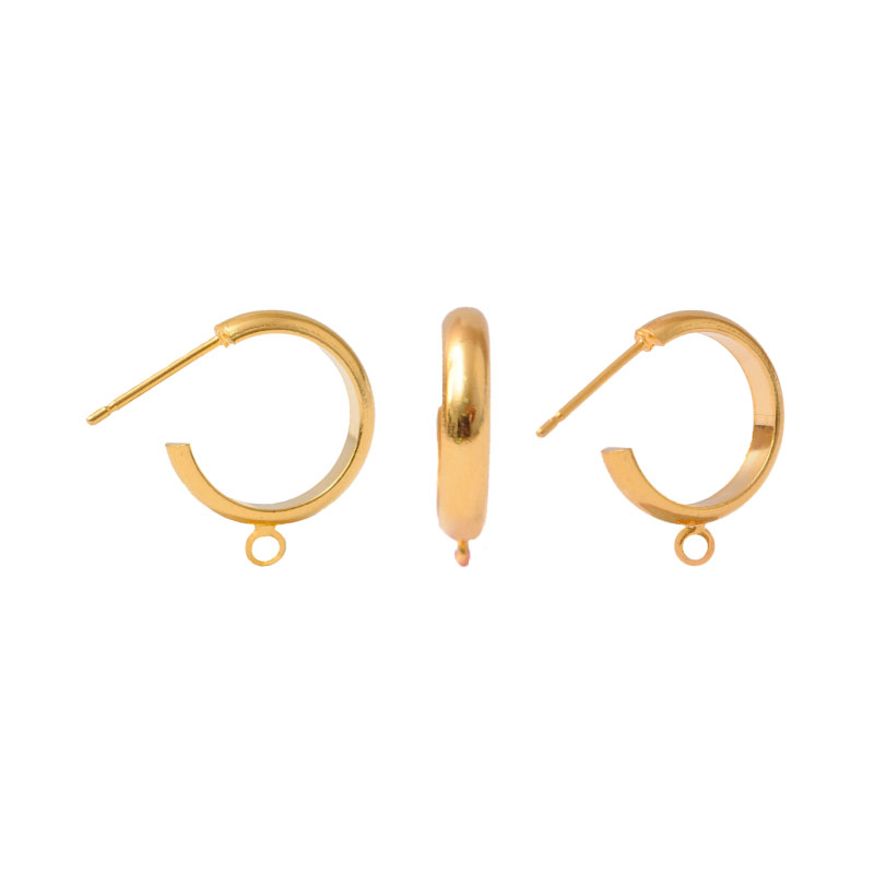 Candonga pin y argolla  14mm rodio x par