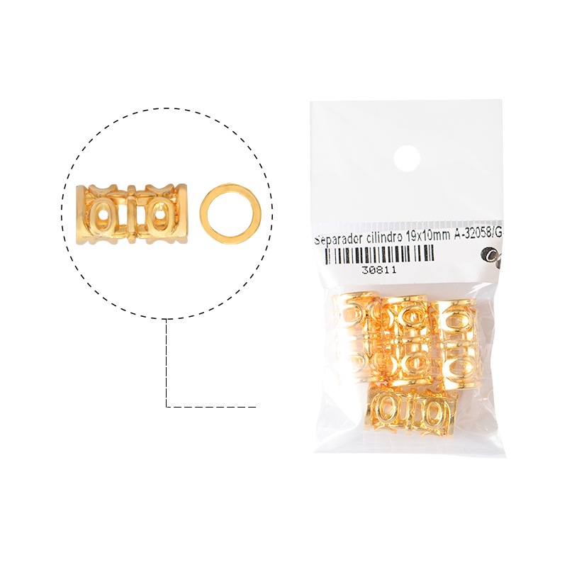 Separador cilindro 19x10mm A-32058/rodio x 4unds