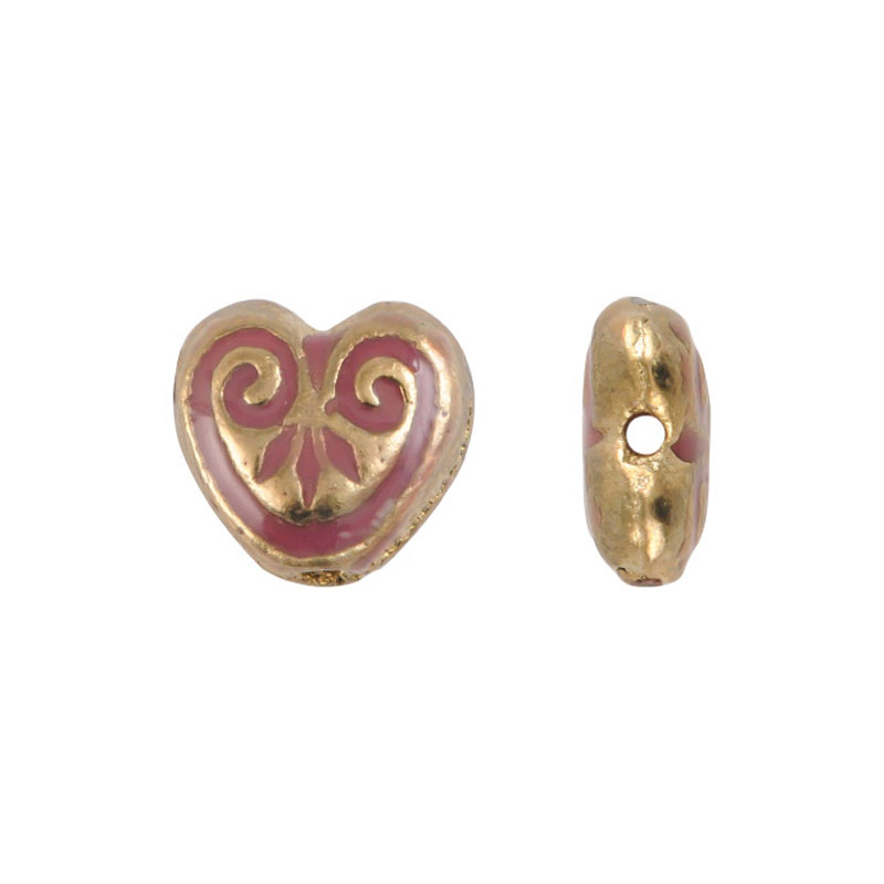 Separador corazon K-3529 19x8mm rosado x und