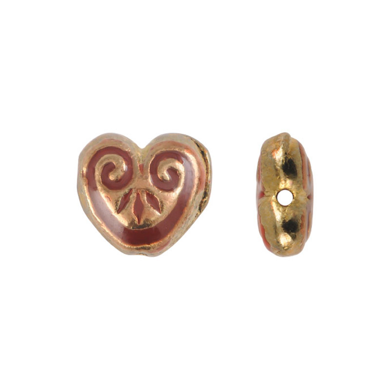 Separador corazon K-3530 14x7mm rojo x und