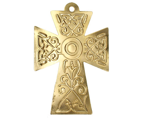 Dije cruz arabesco 80x55 mm/rodio x und